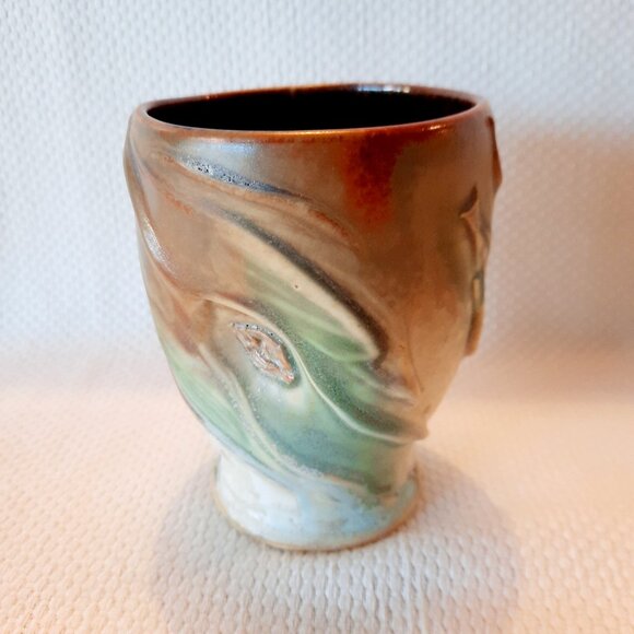Unique Art Pottery Vase or Cup, 4 1/8" T - Picture 2 of 8